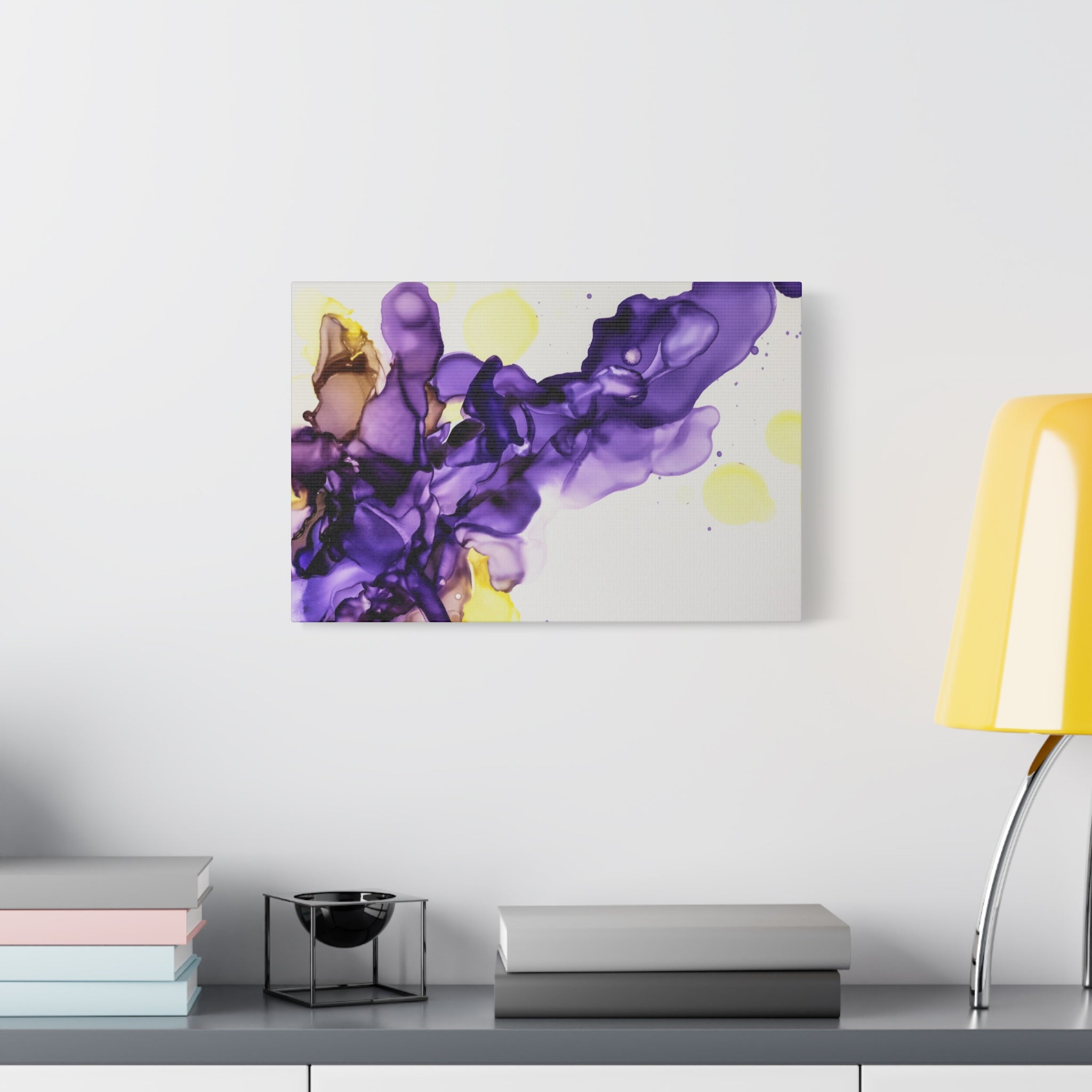 Purple Abstract Alcohol Ink Canvas Print — Matte Stretched Wall Art