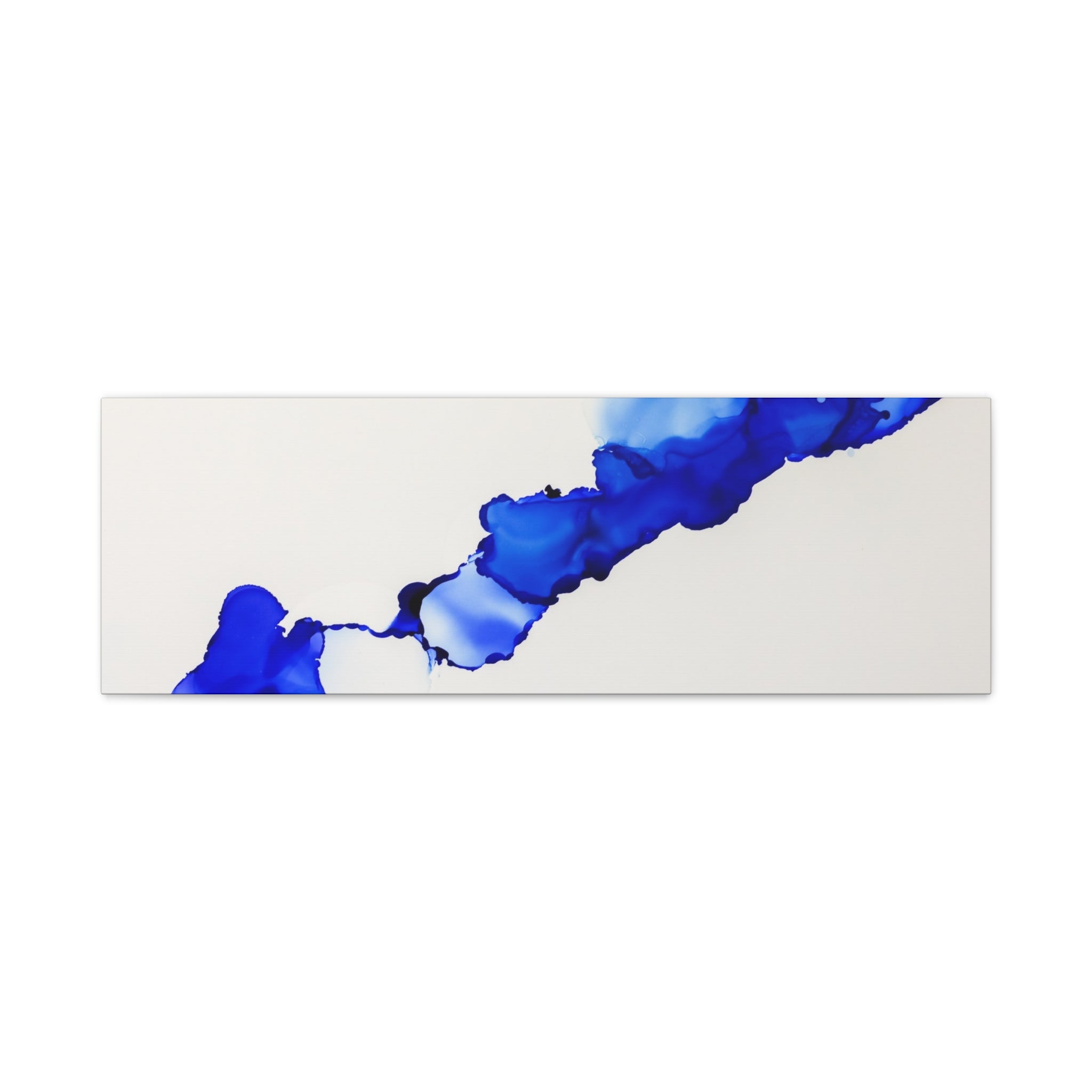 Blue Ink Abstract Matte Canvas Print — Stretched 1.25\"