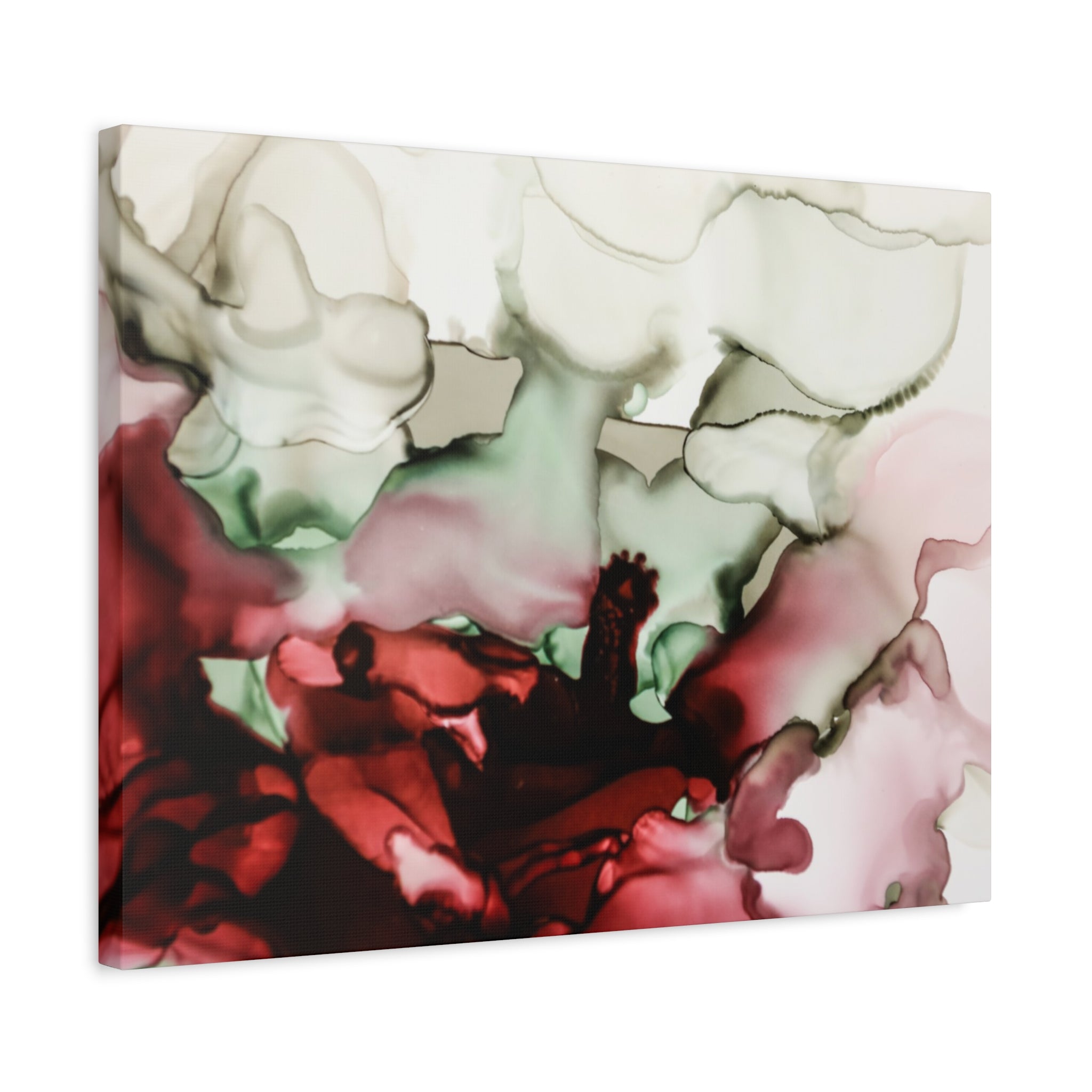 Abstract Floral Alcohol Ink Matte Canvas Print — Stretched Wall Art