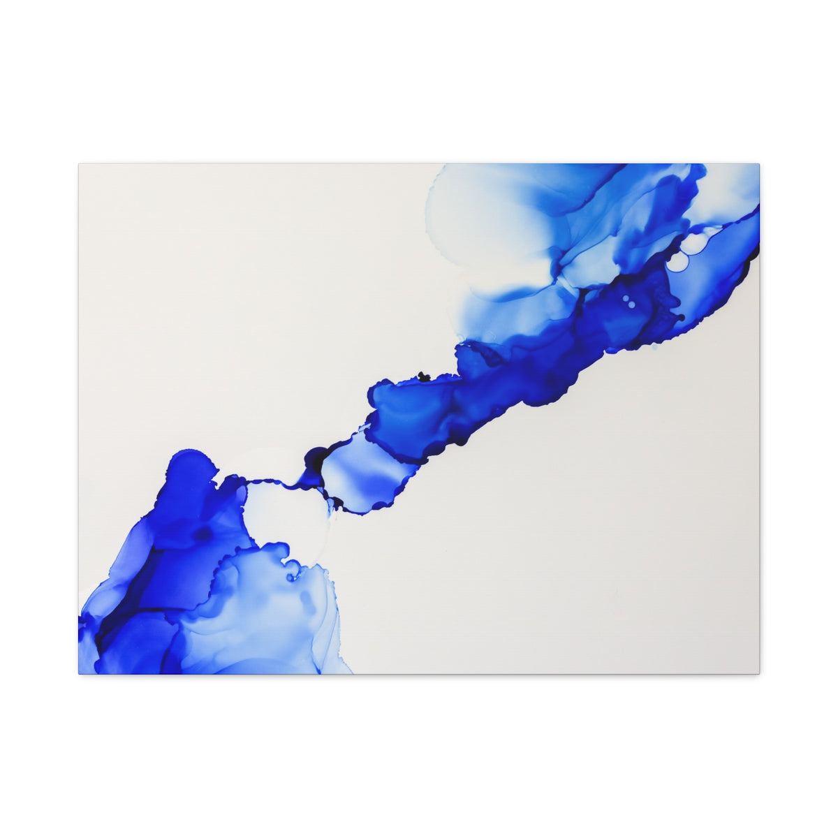 Blue Ink Abstract Matte Canvas Print — Stretched 1.25\"