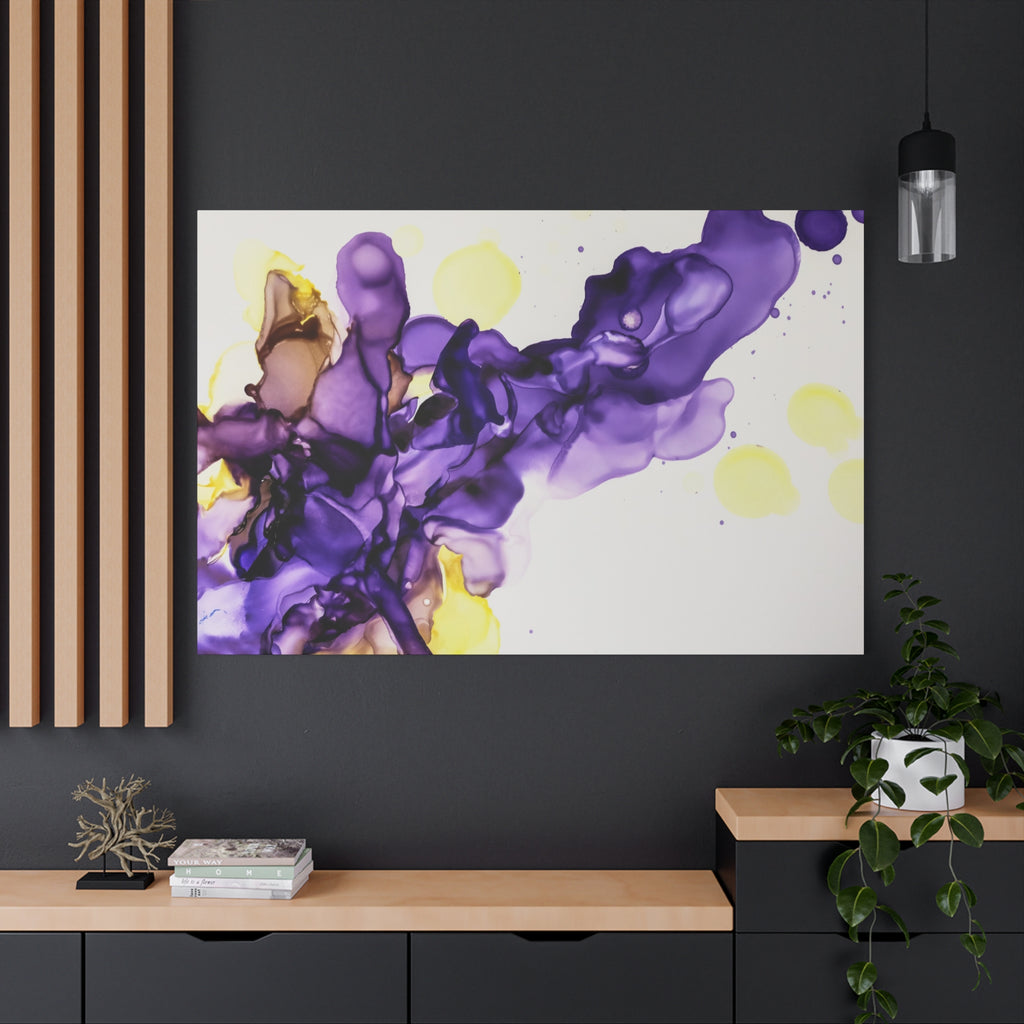 Purple Abstract Alcohol Ink Canvas Print — Matte Stretched Wall Art