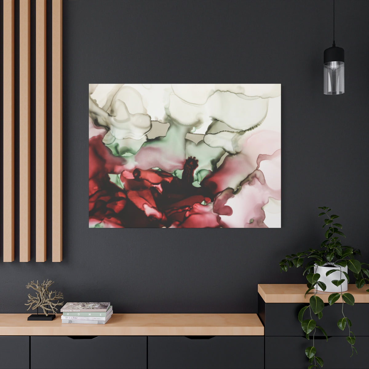 Abstract Floral Alcohol Ink Matte Canvas Print — Stretched Wall Art