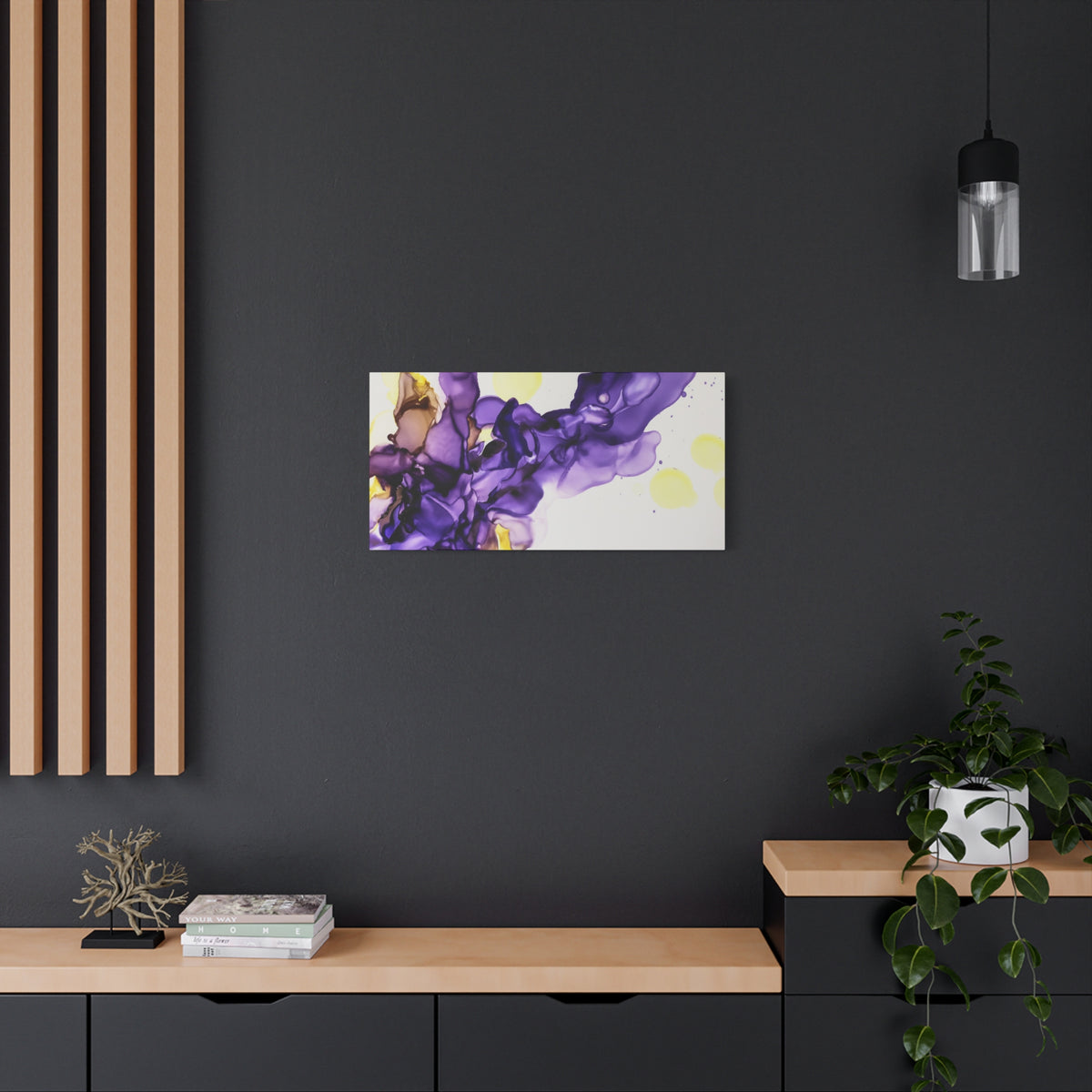 Purple Abstract Alcohol Ink Canvas Print — Matte Stretched Wall Art
