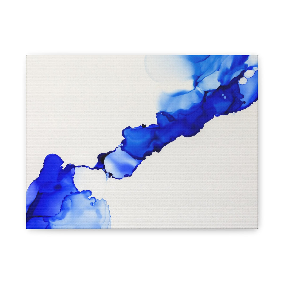 Blue Ink Abstract Matte Canvas Print — Stretched 1.25\"