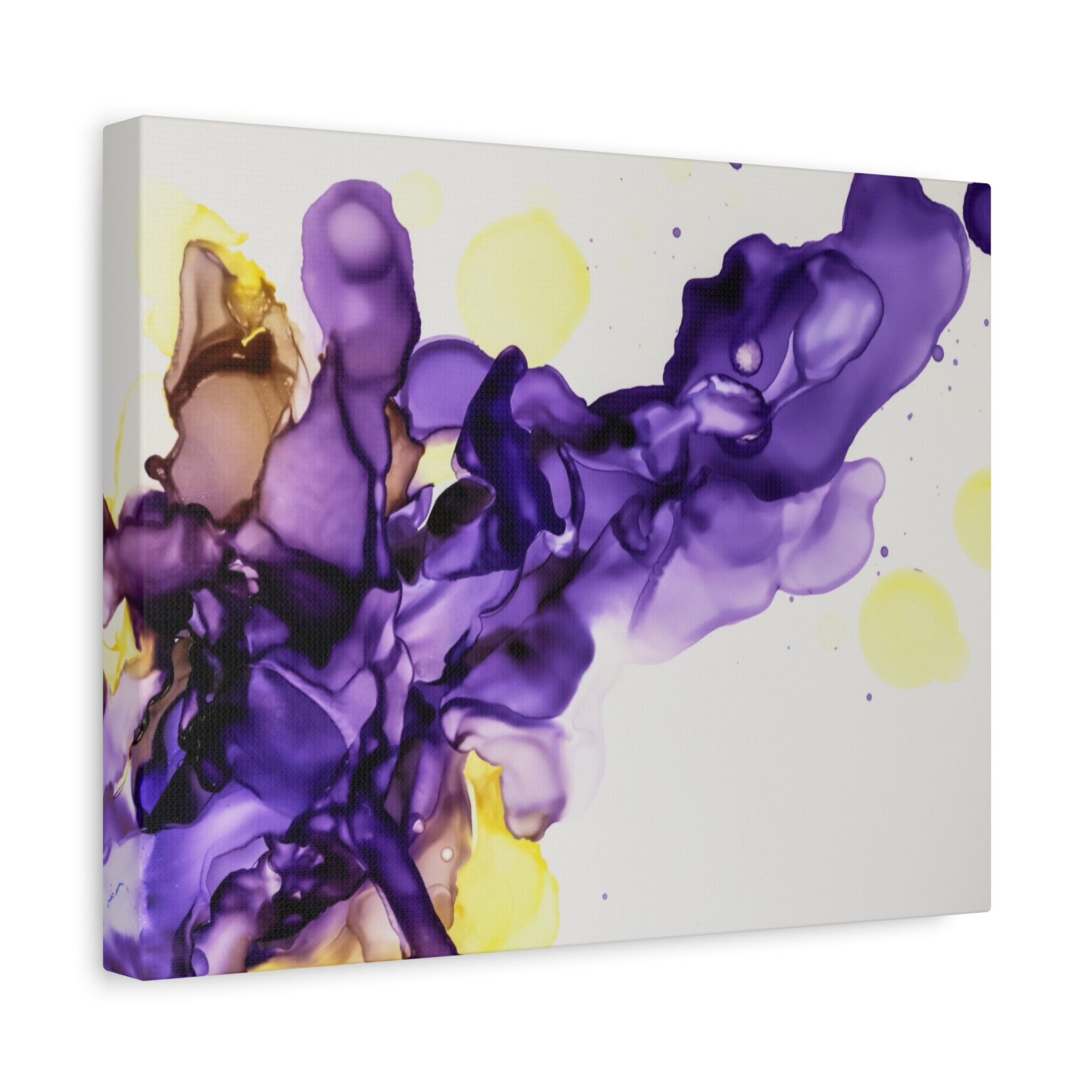 Purple Abstract Alcohol Ink Canvas Print — Matte Stretched Wall Art