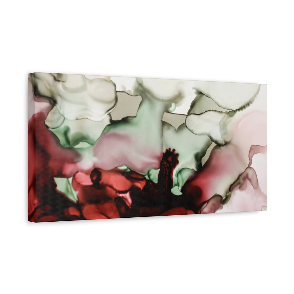 Abstract Floral Alcohol Ink Matte Canvas Print — Stretched Wall Art