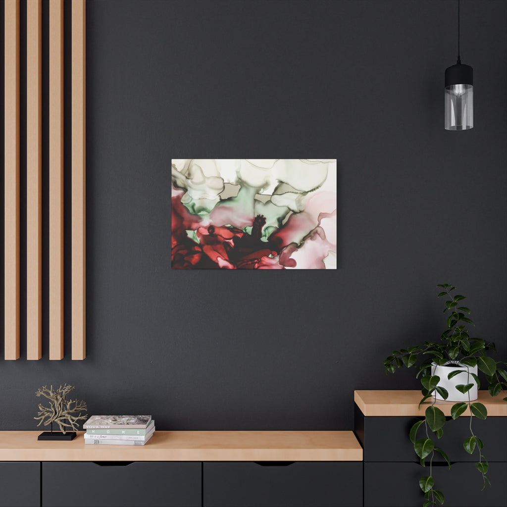 Abstract Floral Alcohol Ink Matte Canvas Print — Stretched Wall Art