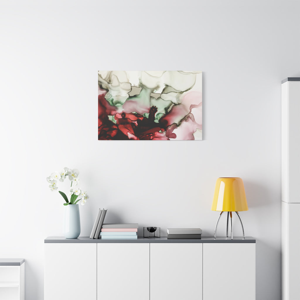 Abstract Floral Alcohol Ink Matte Canvas Print — Stretched Wall Art