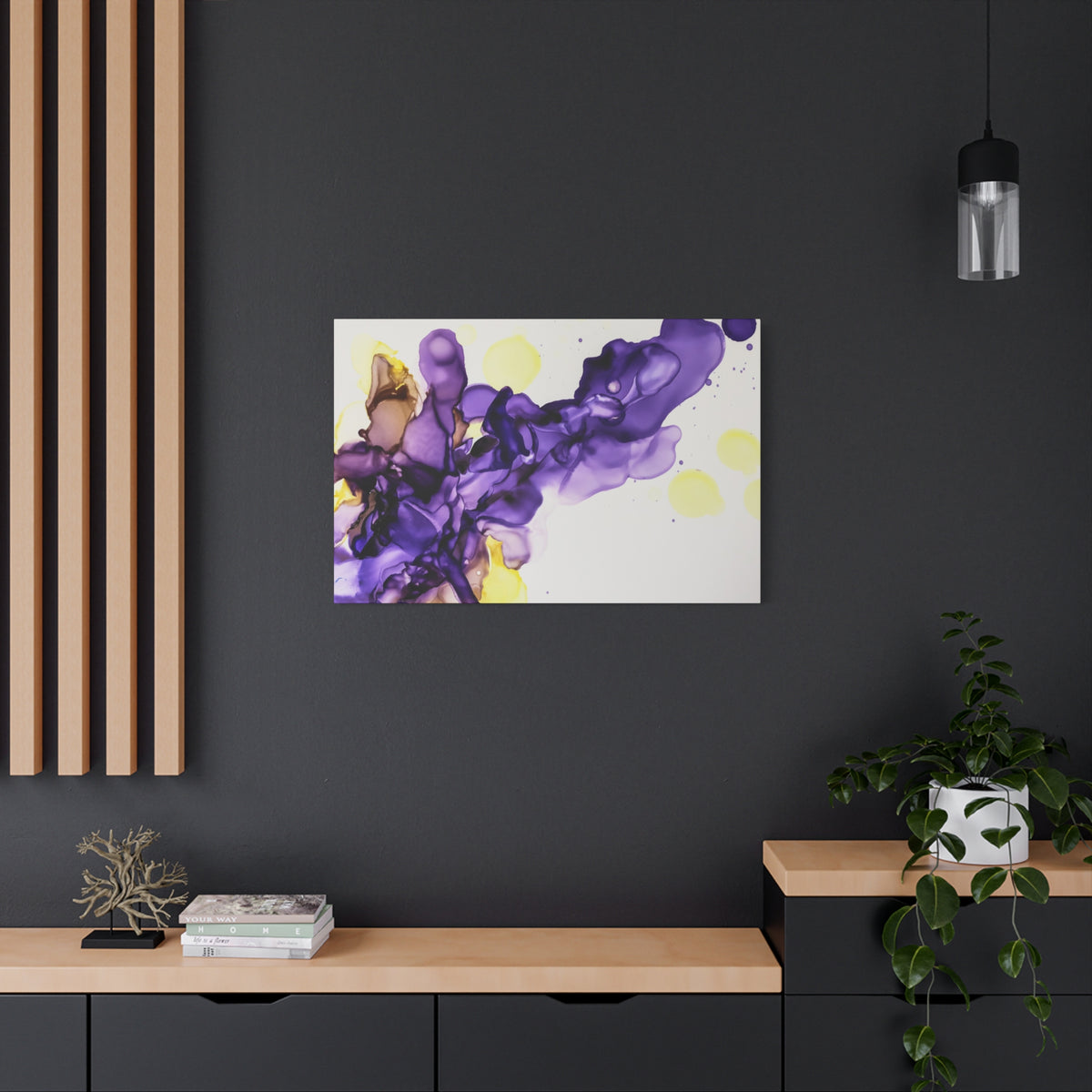 Purple Abstract Alcohol Ink Canvas Print — Matte Stretched Wall Art
