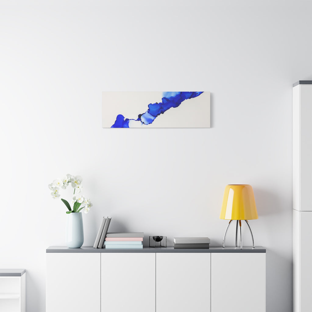 Blue Ink Abstract Matte Canvas Print — Stretched 1.25\"