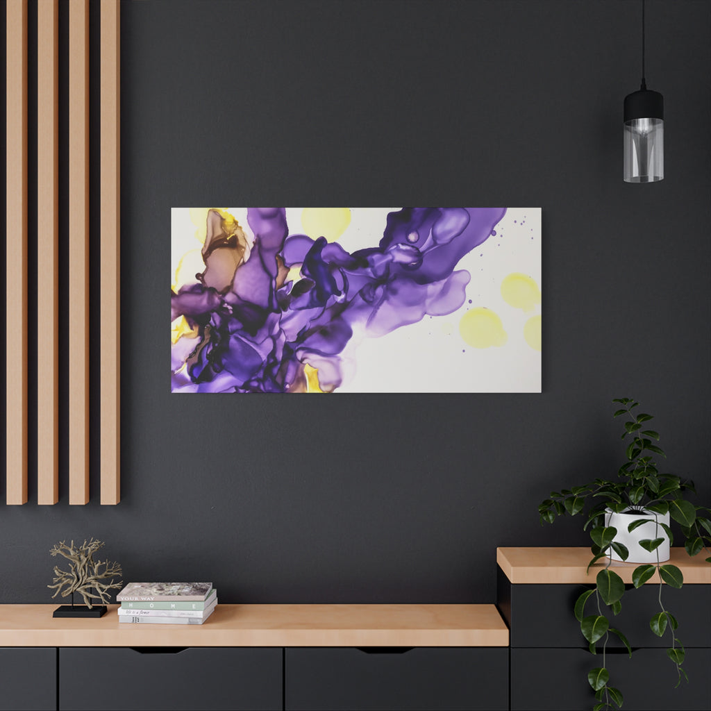 Purple Abstract Alcohol Ink Canvas Print — Matte Stretched Wall Art