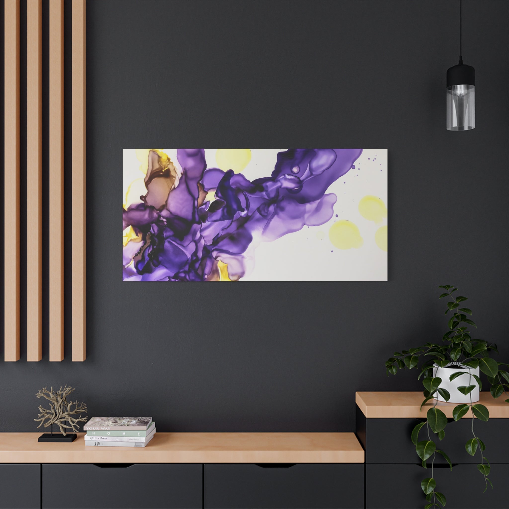 Purple Abstract Alcohol Ink Canvas Print — Matte Stretched Wall Art