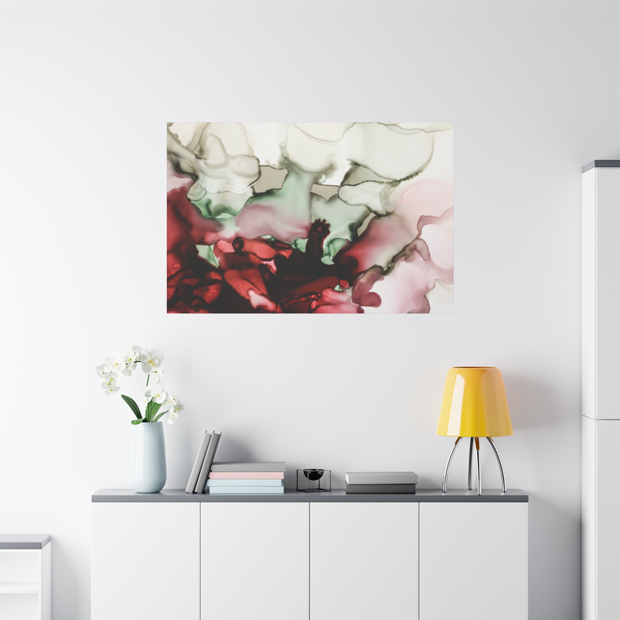 Abstract Floral Alcohol Ink Matte Canvas Print — Stretched Wall Art