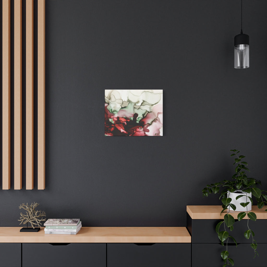 Abstract Floral Alcohol Ink Matte Canvas Print — Stretched Wall Art