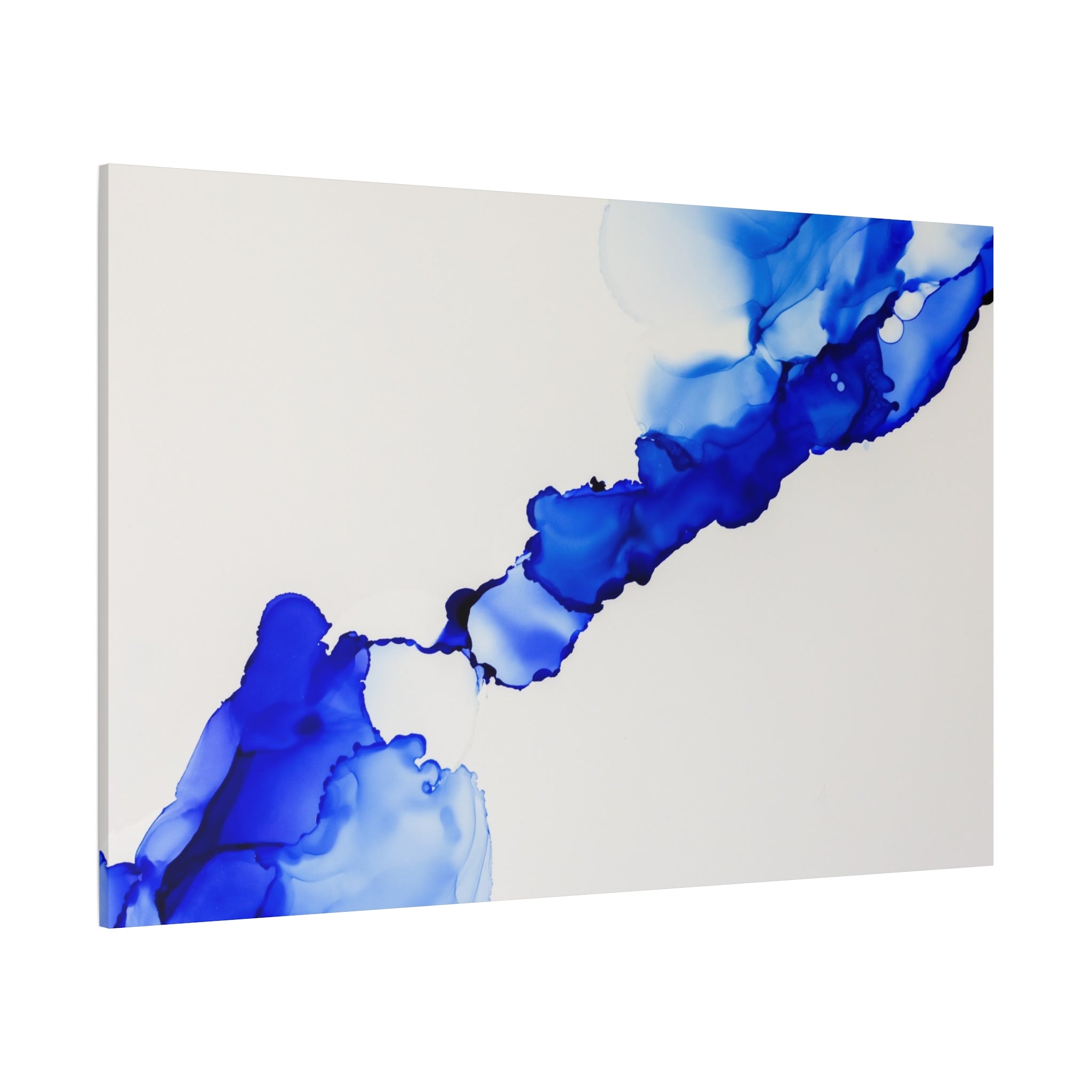 Blue Ink Abstract Matte Canvas Print — Stretched 1.25\"
