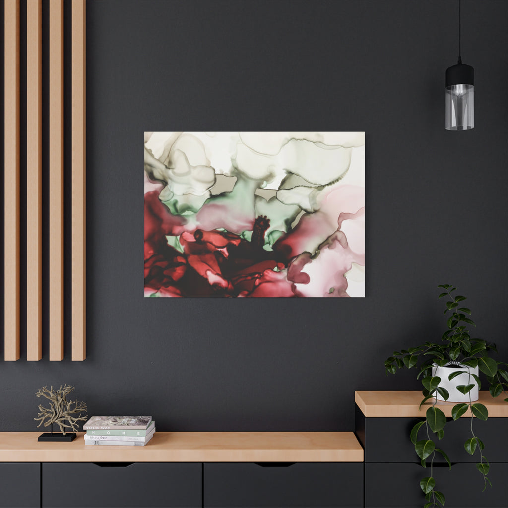 Abstract Floral Alcohol Ink Matte Canvas Print — Stretched Wall Art