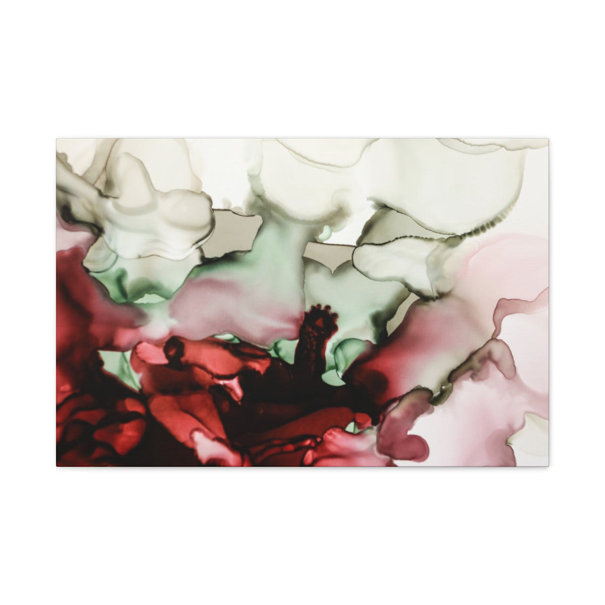 Abstract Floral Alcohol Ink Matte Canvas Print — Stretched Wall Art