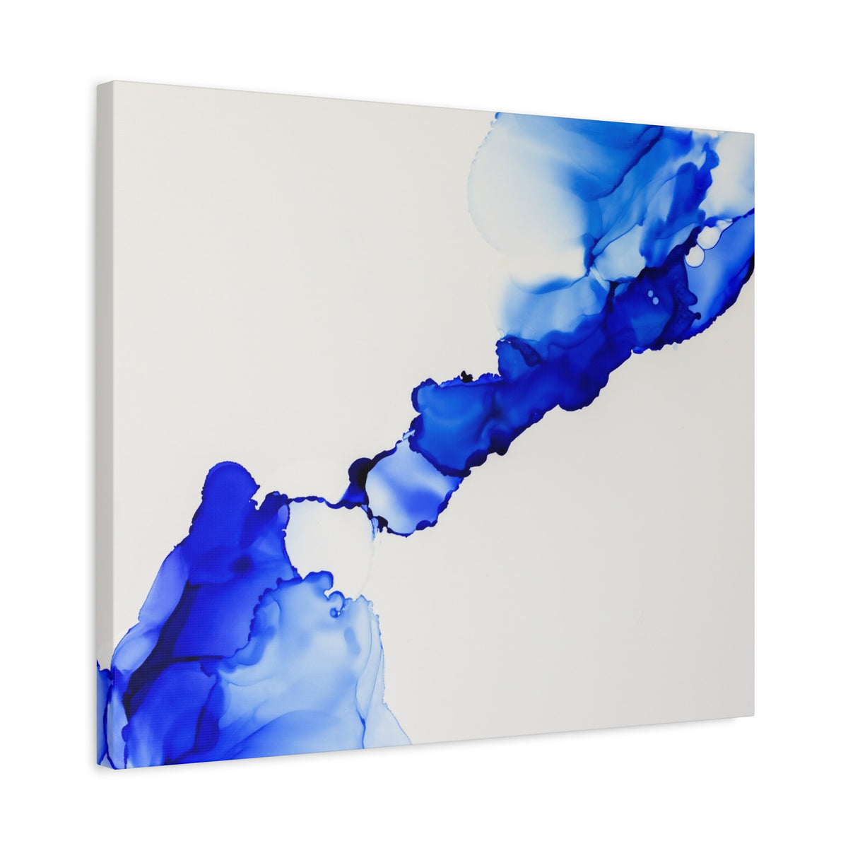 Blue Ink Abstract Matte Canvas Print — Stretched 1.25\"
