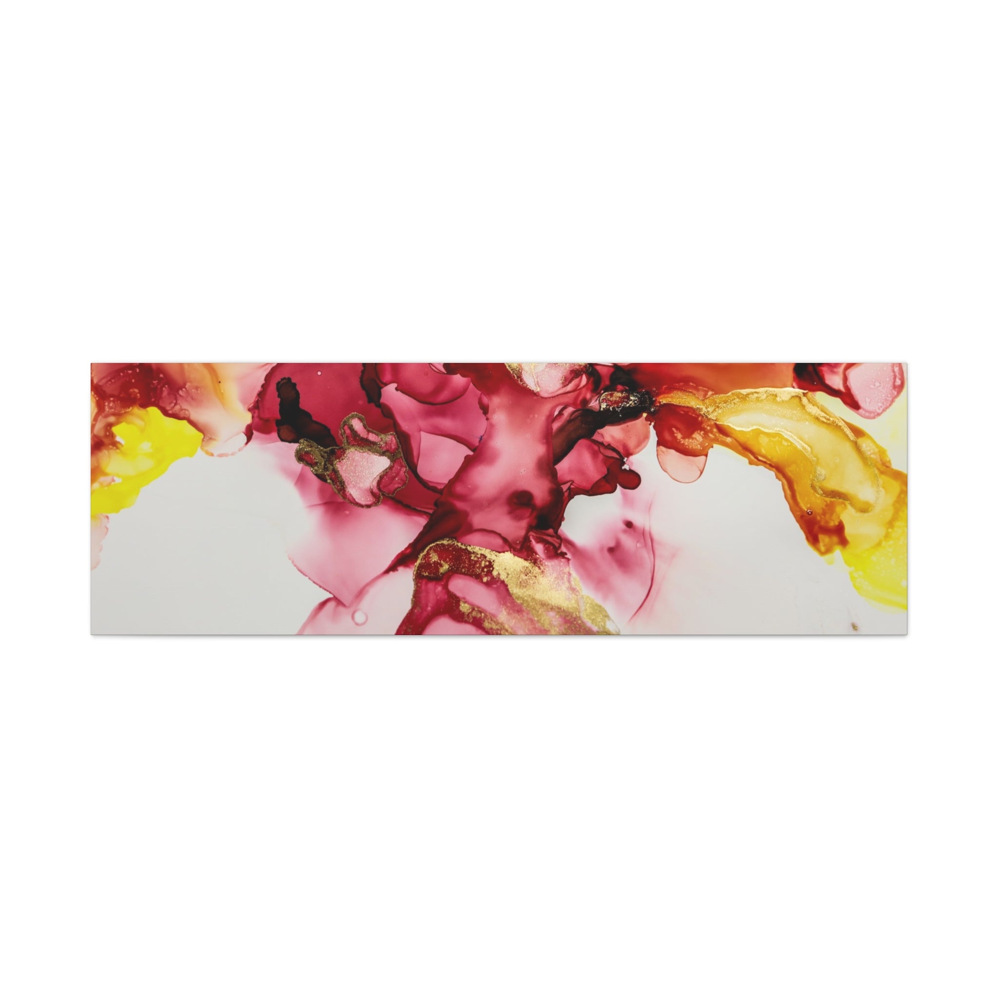 Abstract Pink & Gold Alcohol Ink Art Canvas Print — Matte Stretched Wall Art