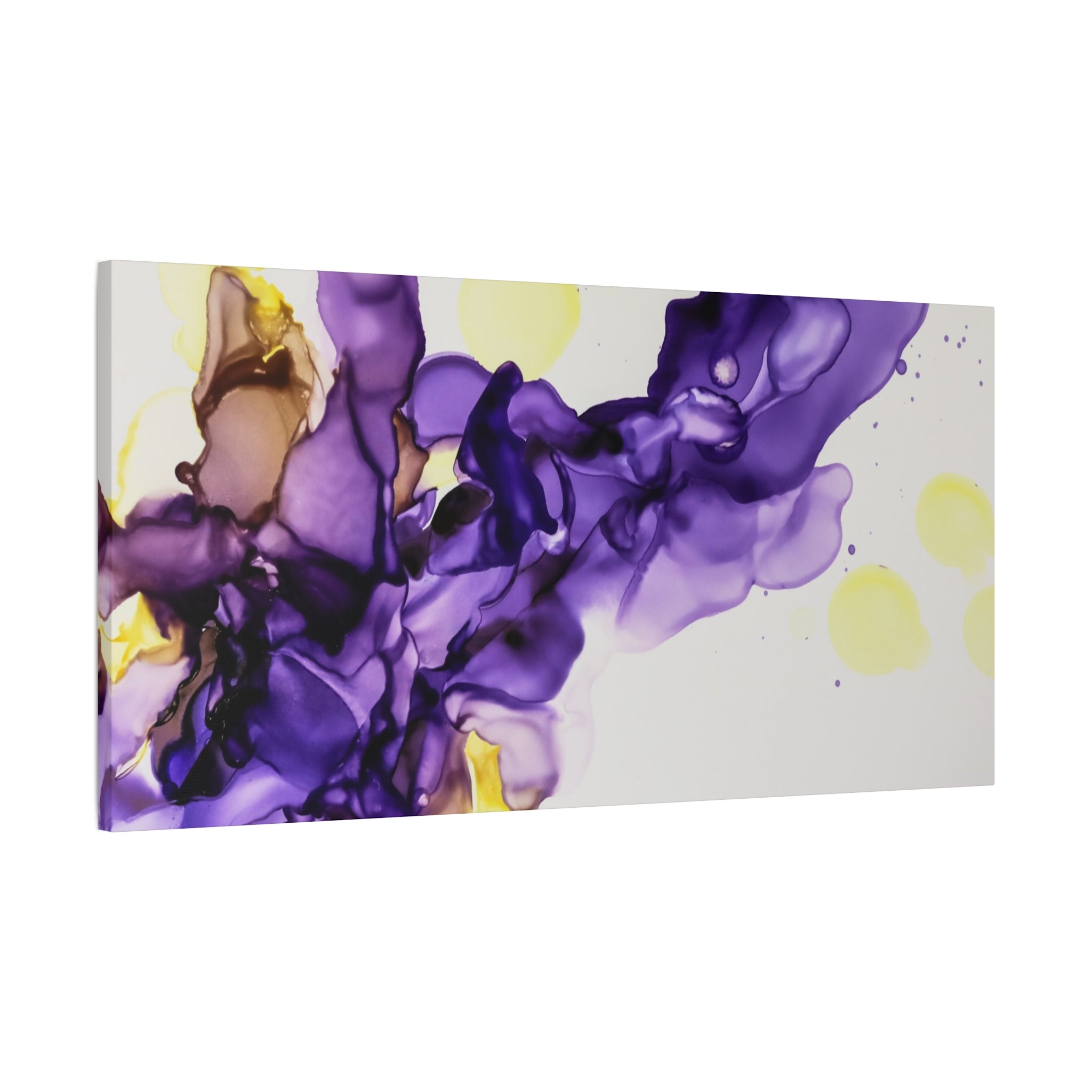 Purple Abstract Alcohol Ink Canvas Print — Matte Stretched Wall Art