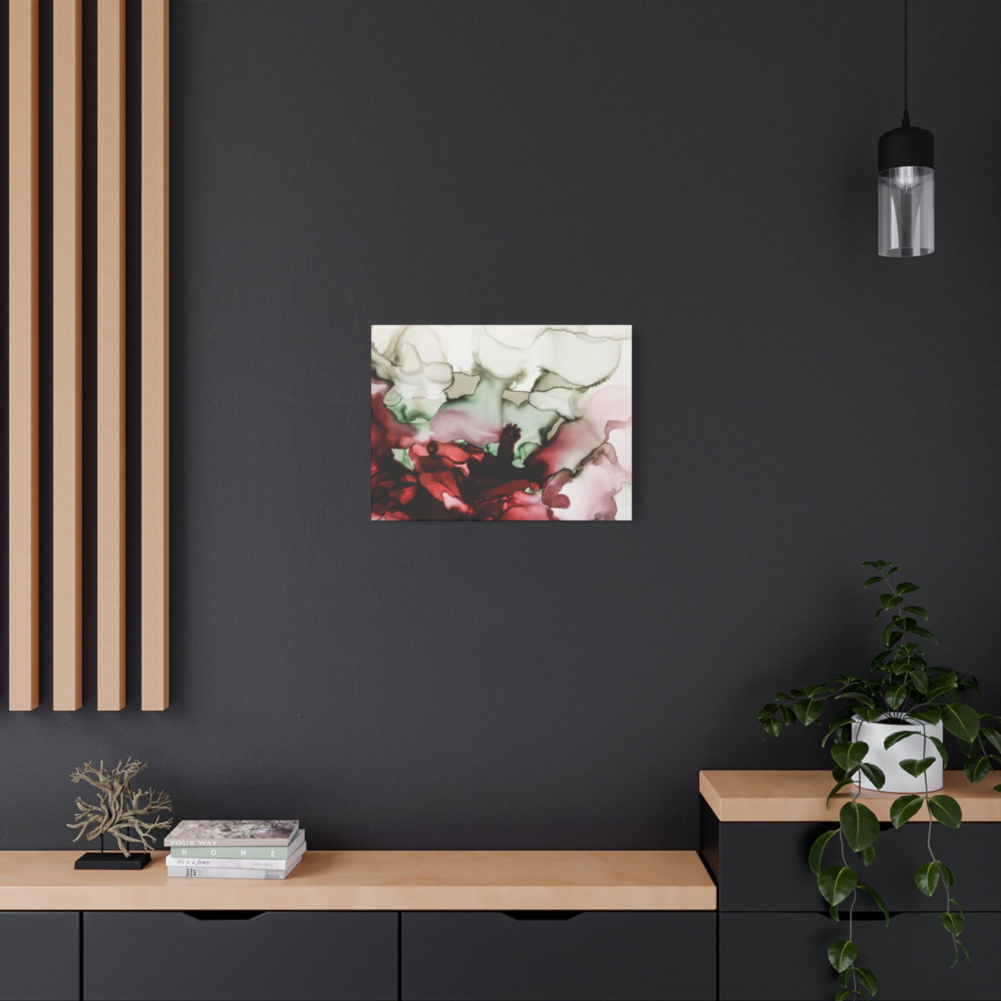 Abstract Floral Alcohol Ink Matte Canvas Print — Stretched Wall Art
