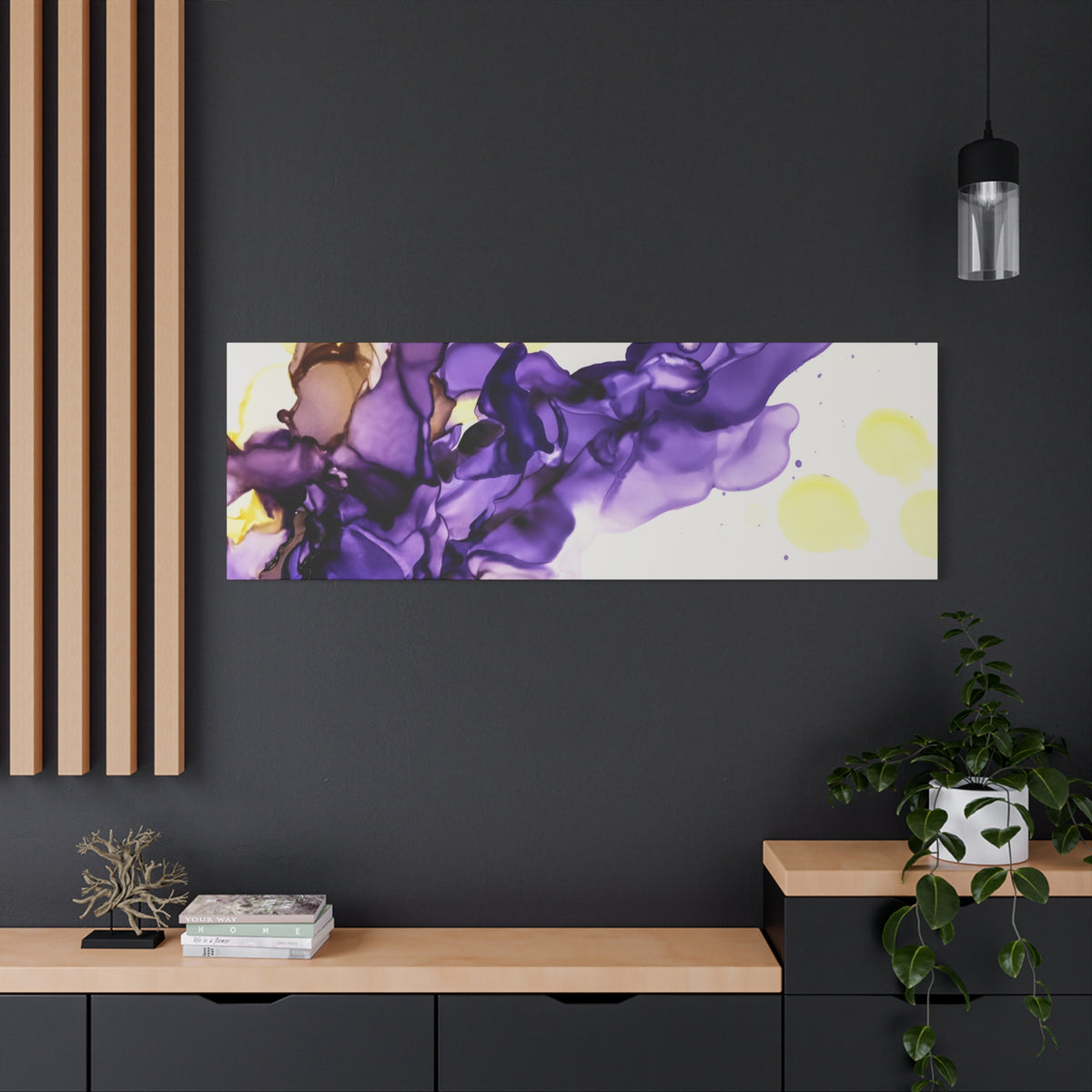 Purple Abstract Alcohol Ink Canvas Print — Matte Stretched Wall Art
