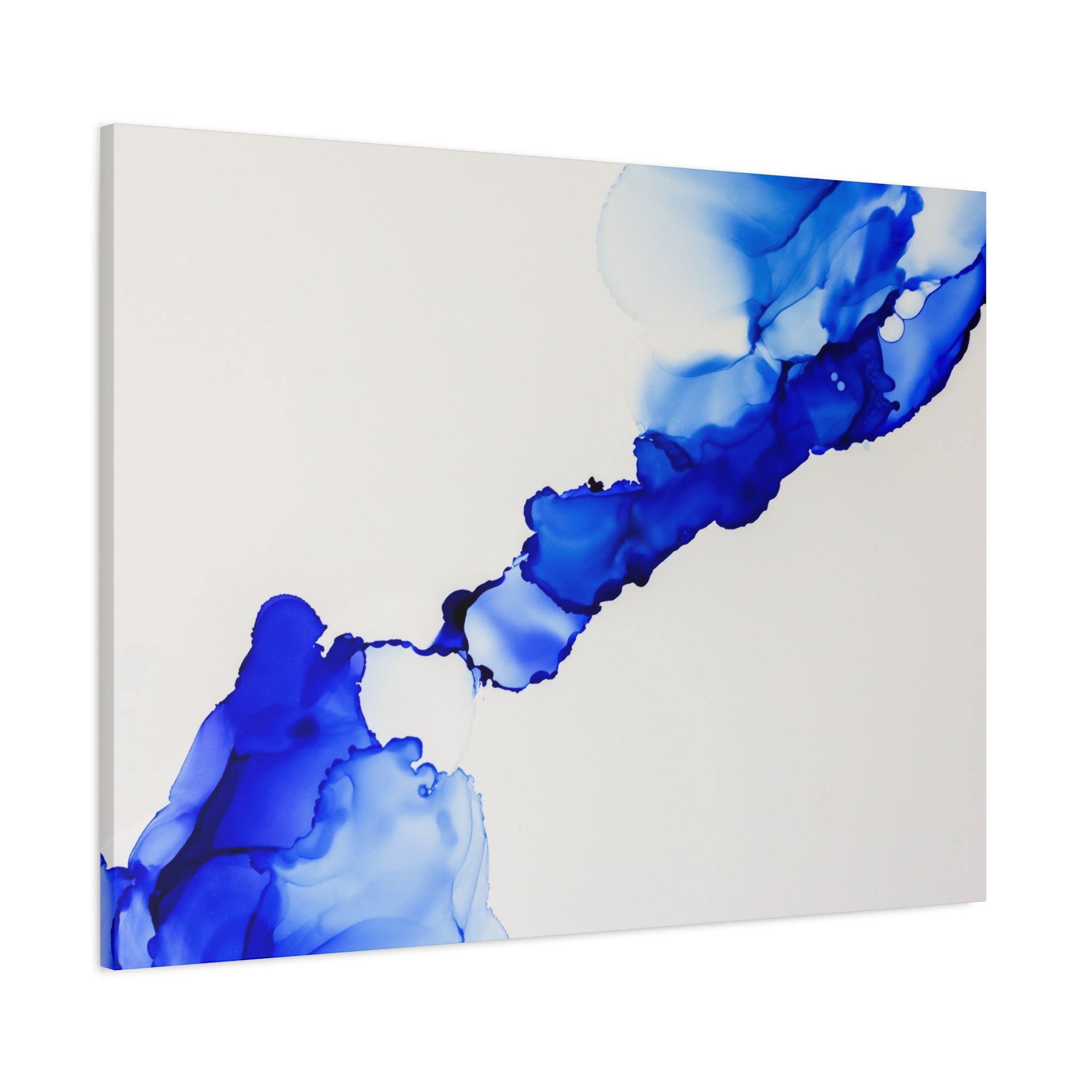 Blue Ink Abstract Matte Canvas Print — Stretched 1.25\"
