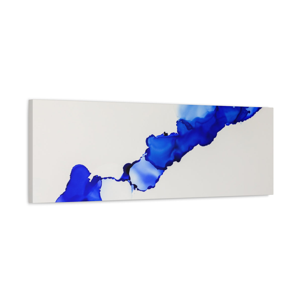 Blue Ink Abstract Matte Canvas Print — Stretched 1.25\"