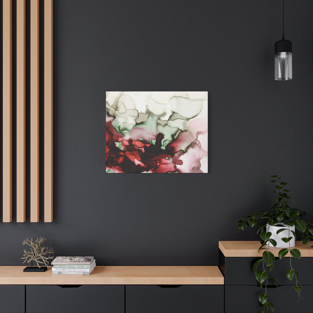 Abstract Floral Alcohol Ink Matte Canvas Print — Stretched Wall Art