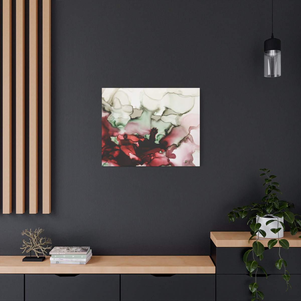 Abstract Floral Alcohol Ink Matte Canvas Print — Stretched Wall Art