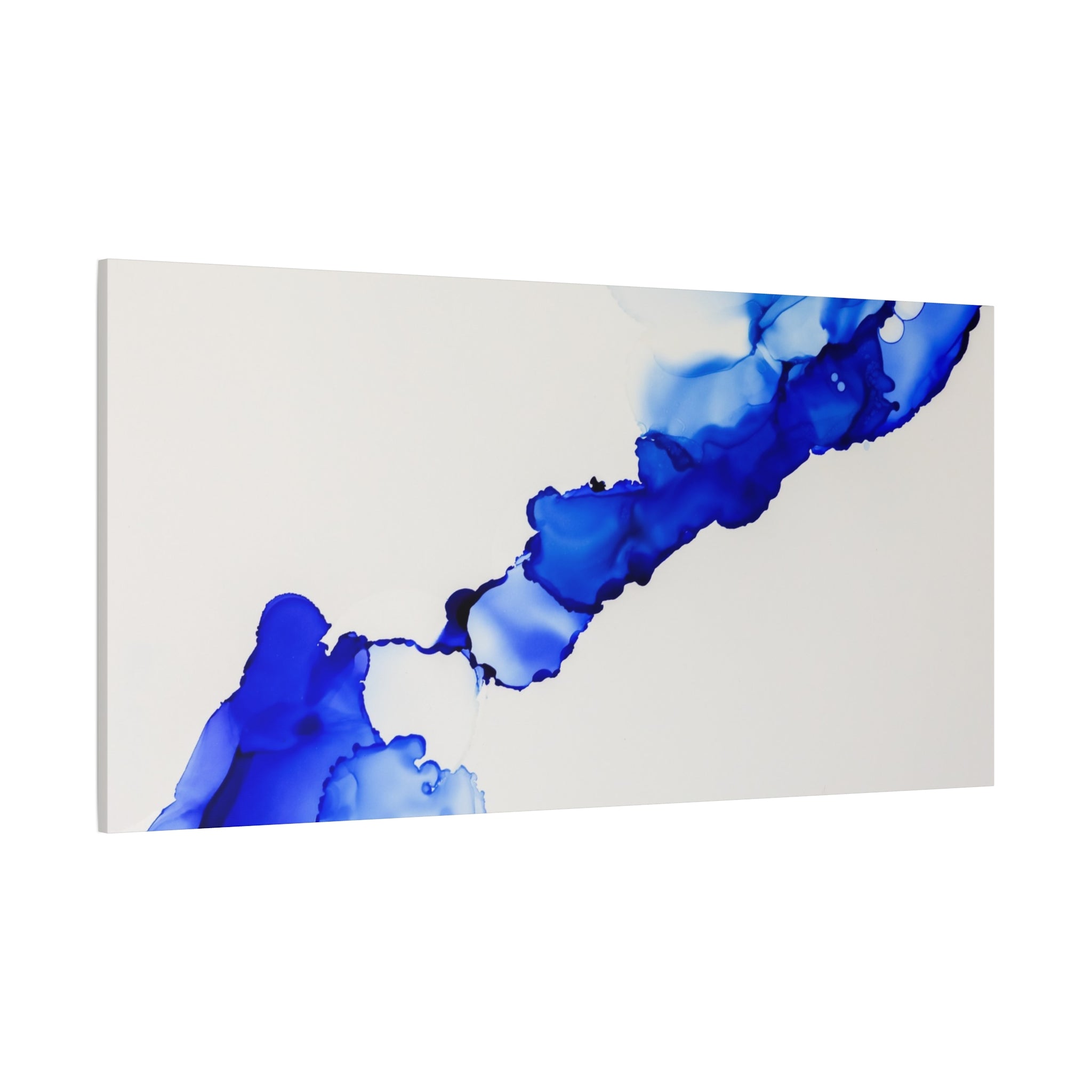 Blue Ink Abstract Matte Canvas Print — Stretched 1.25\"