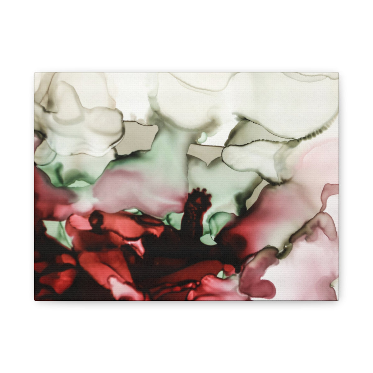 Abstract Floral Alcohol Ink Matte Canvas Print — Stretched Wall Art