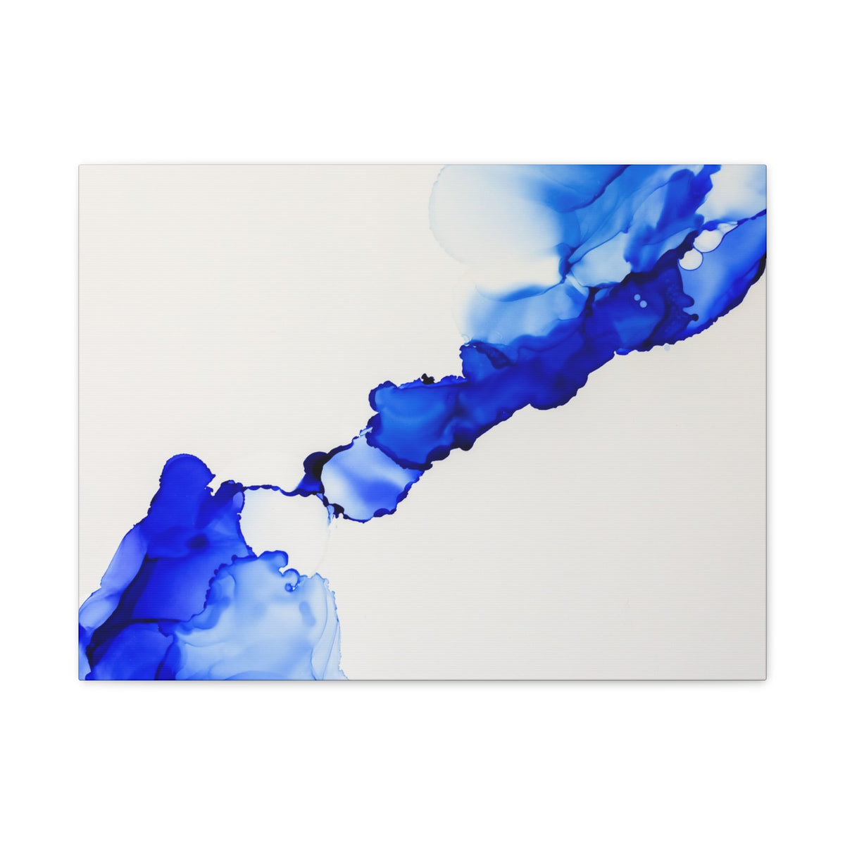 Blue Ink Abstract Matte Canvas Print — Stretched 1.25\"