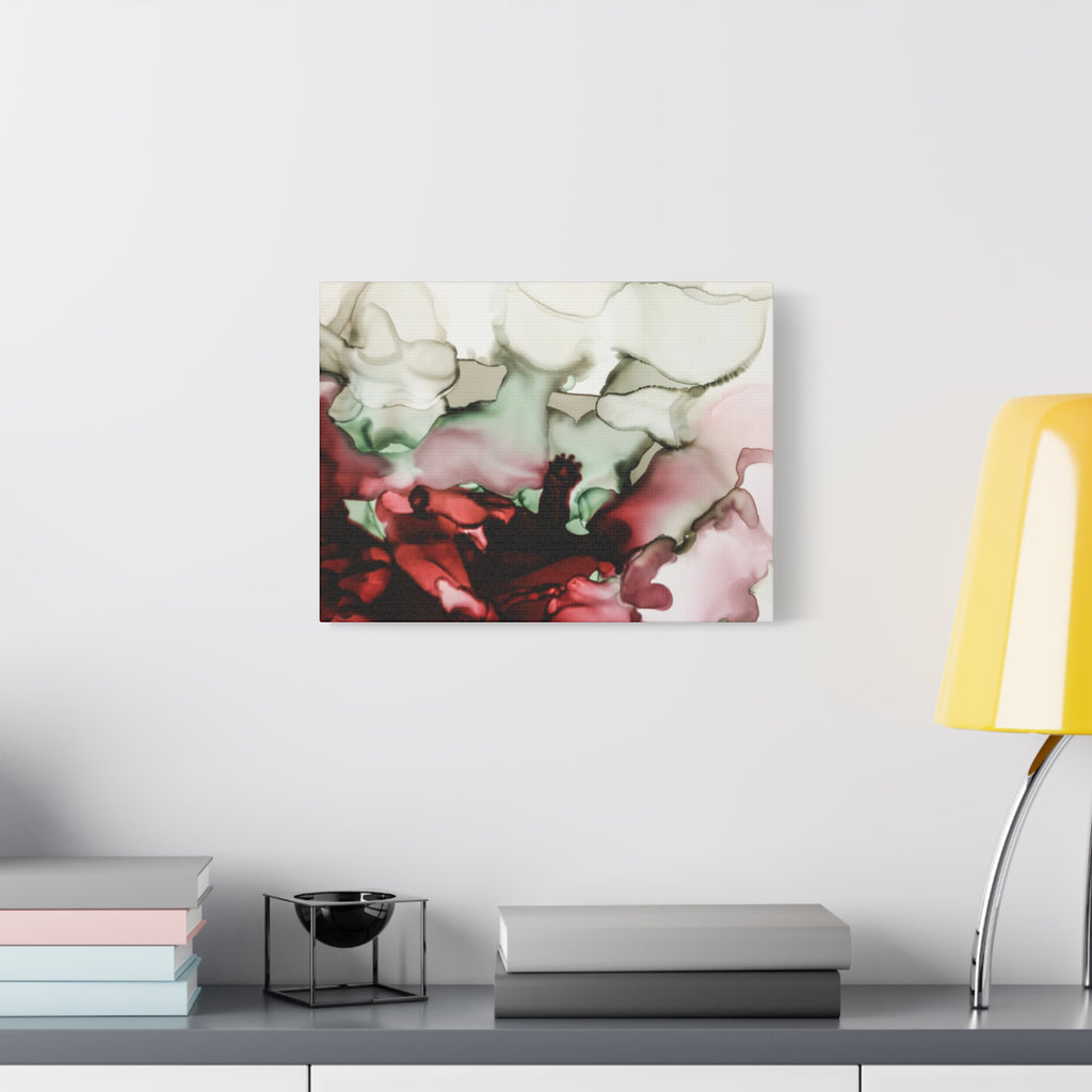 Abstract Floral Alcohol Ink Matte Canvas Print — Stretched Wall Art