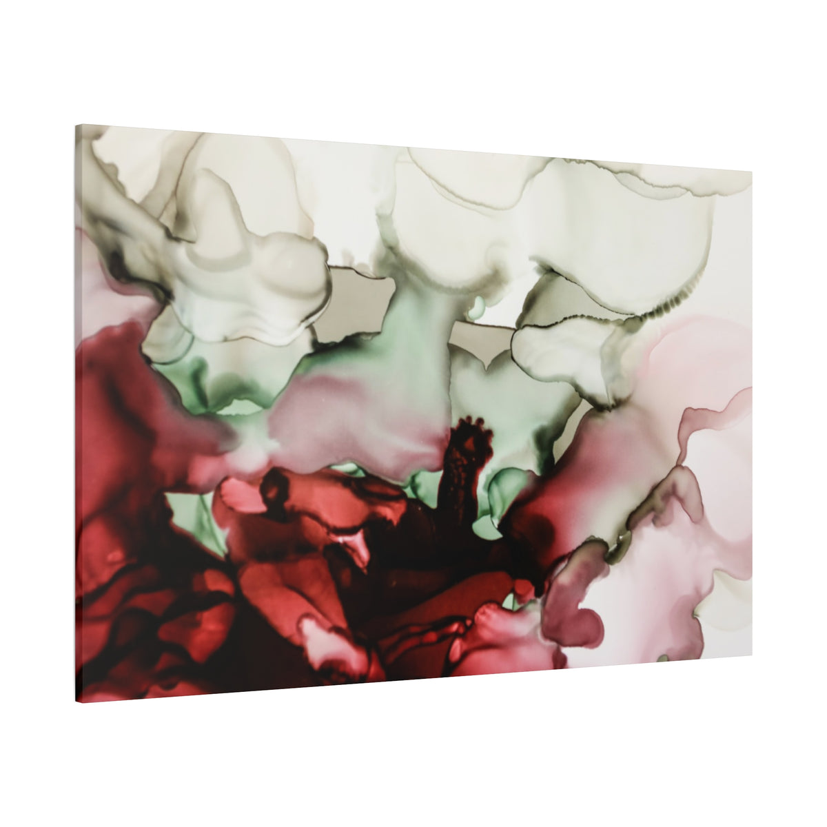 Abstract Floral Alcohol Ink Matte Canvas Print — Stretched Wall Art