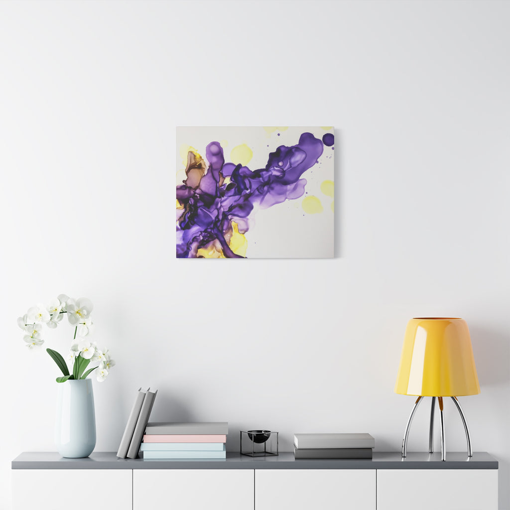 Purple Abstract Alcohol Ink Canvas Print — Matte Stretched Wall Art