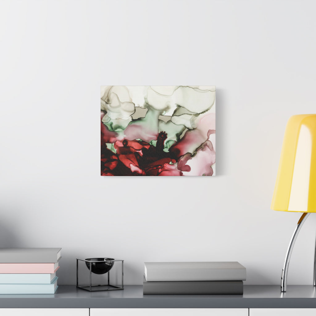 Abstract Floral Alcohol Ink Matte Canvas Print — Stretched Wall Art