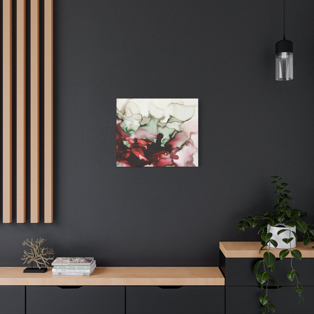 Abstract Floral Alcohol Ink Matte Canvas Print — Stretched Wall Art