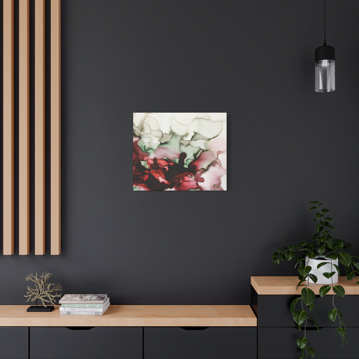 Abstract Floral Alcohol Ink Matte Canvas Print — Stretched Wall Art