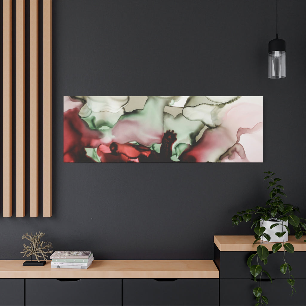 Abstract Floral Alcohol Ink Matte Canvas Print — Stretched Wall Art