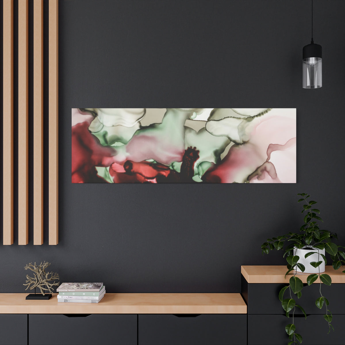 Abstract Floral Alcohol Ink Matte Canvas Print — Stretched Wall Art