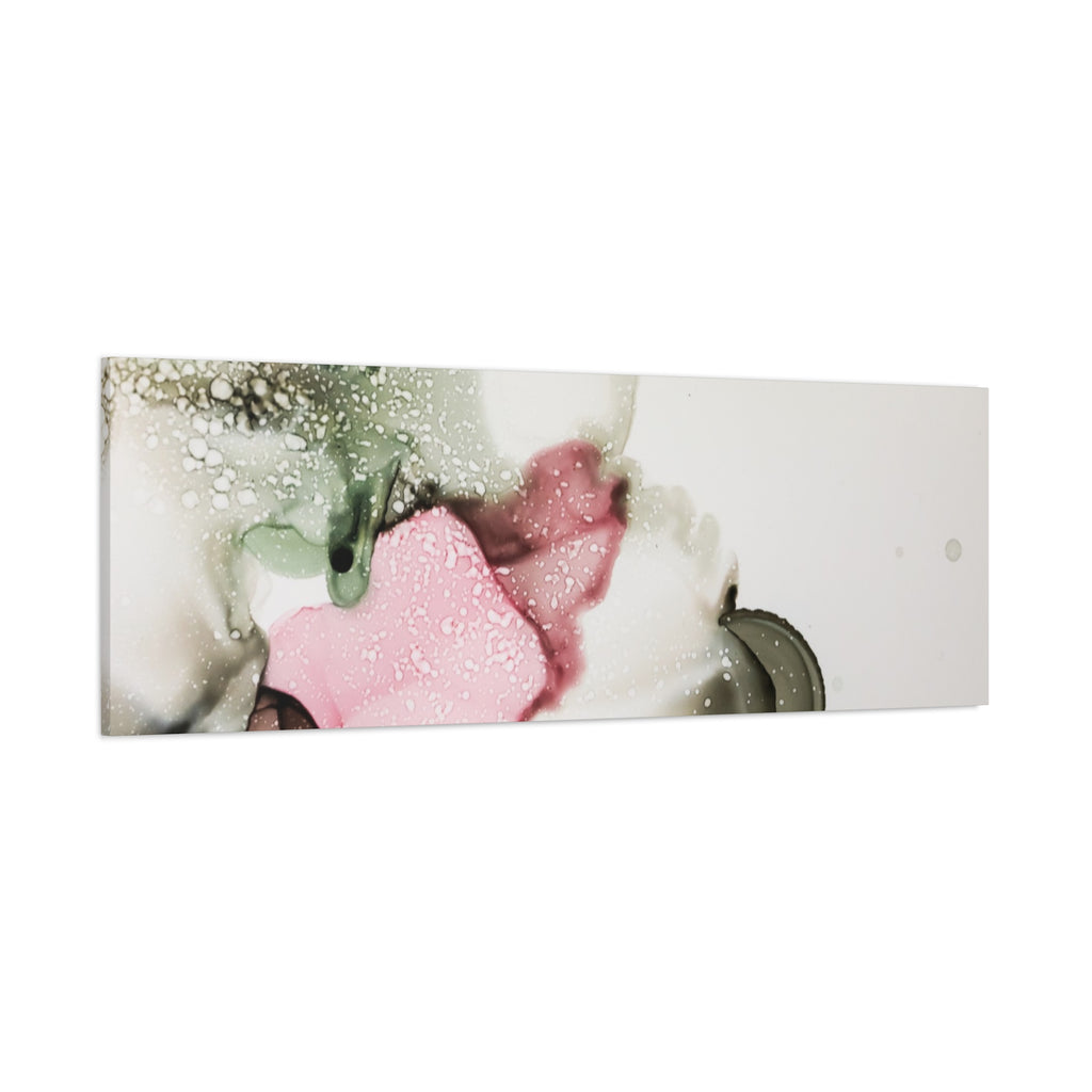 Abstract Pink & Sage Alcohol Ink Canvas Print — Modern Wall Art