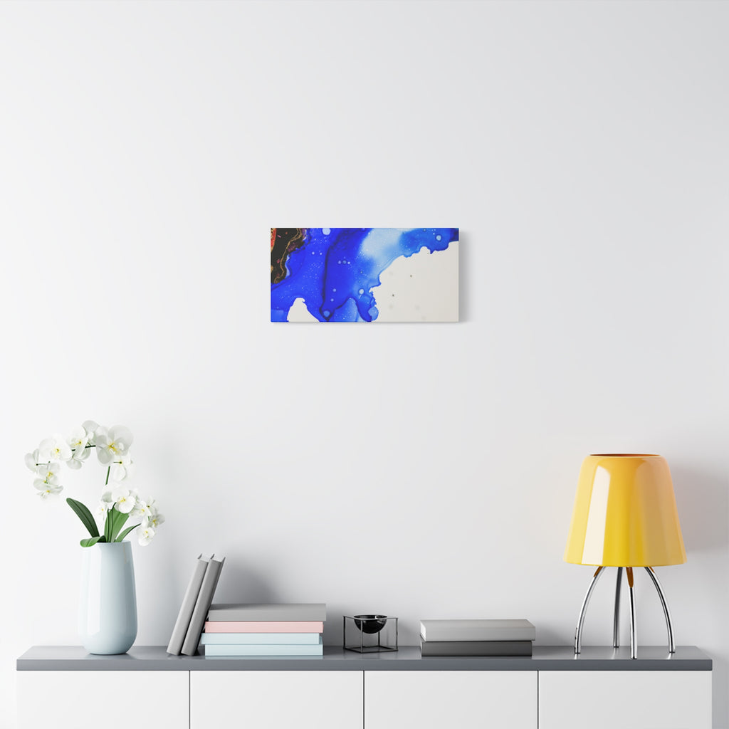 Abstract Blue Ink Art Canvas Print — Oceanic Fluid Painting