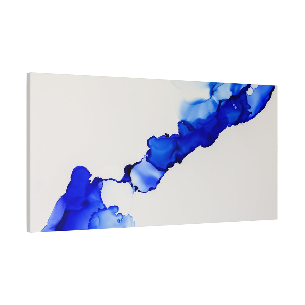 Blue Ink Abstract Matte Canvas Print — Stretched 1.25\"