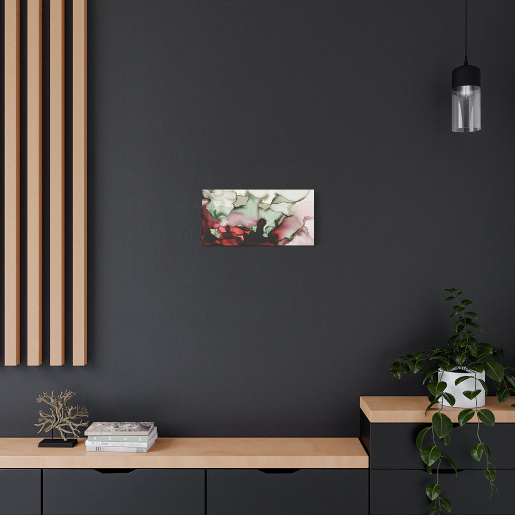 Abstract Floral Alcohol Ink Matte Canvas Print — Stretched Wall Art