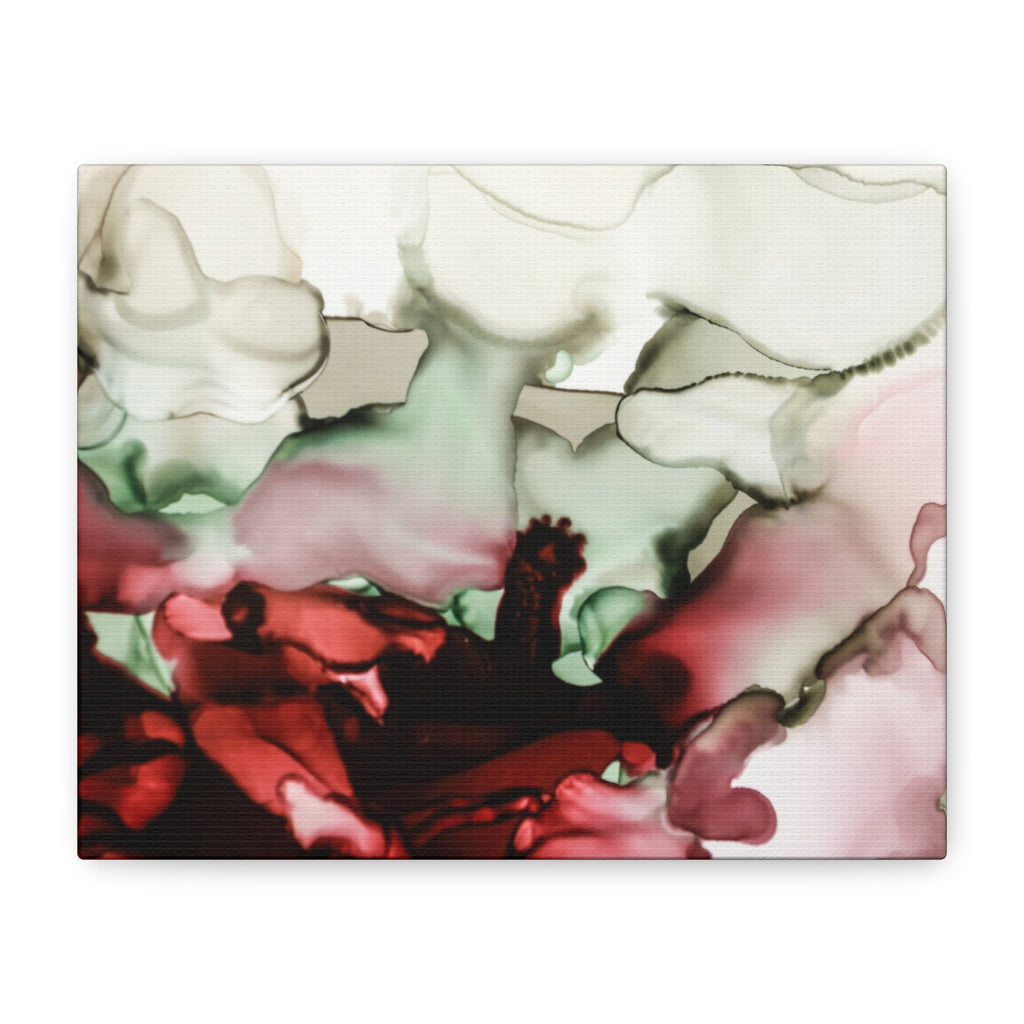 Abstract Floral Alcohol Ink Matte Canvas Print — Stretched Wall Art