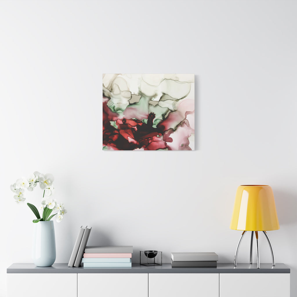 Abstract Floral Alcohol Ink Matte Canvas Print — Stretched Wall Art