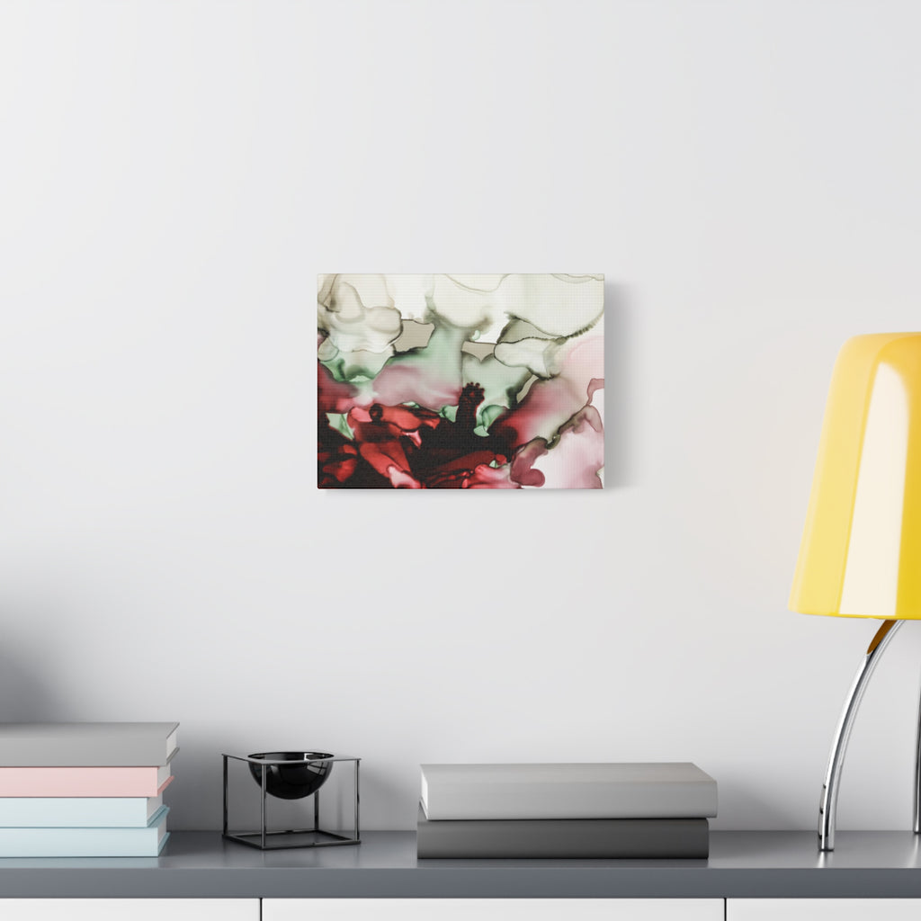 Abstract Floral Alcohol Ink Matte Canvas Print — Stretched Wall Art