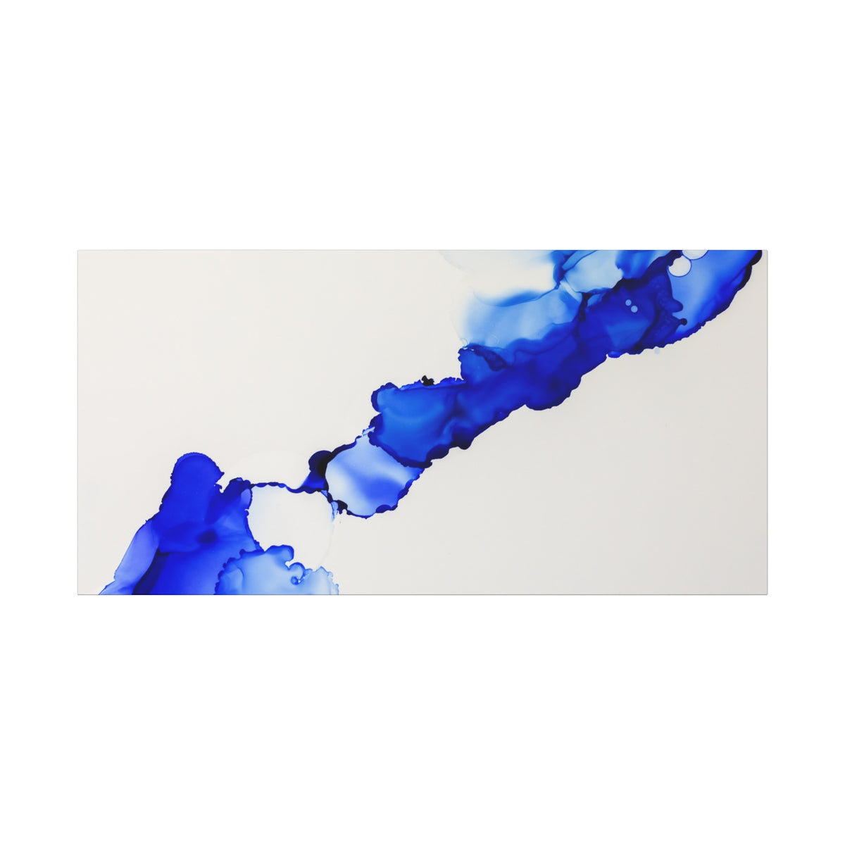 Blue Ink Abstract Matte Canvas Print — Stretched 1.25\"