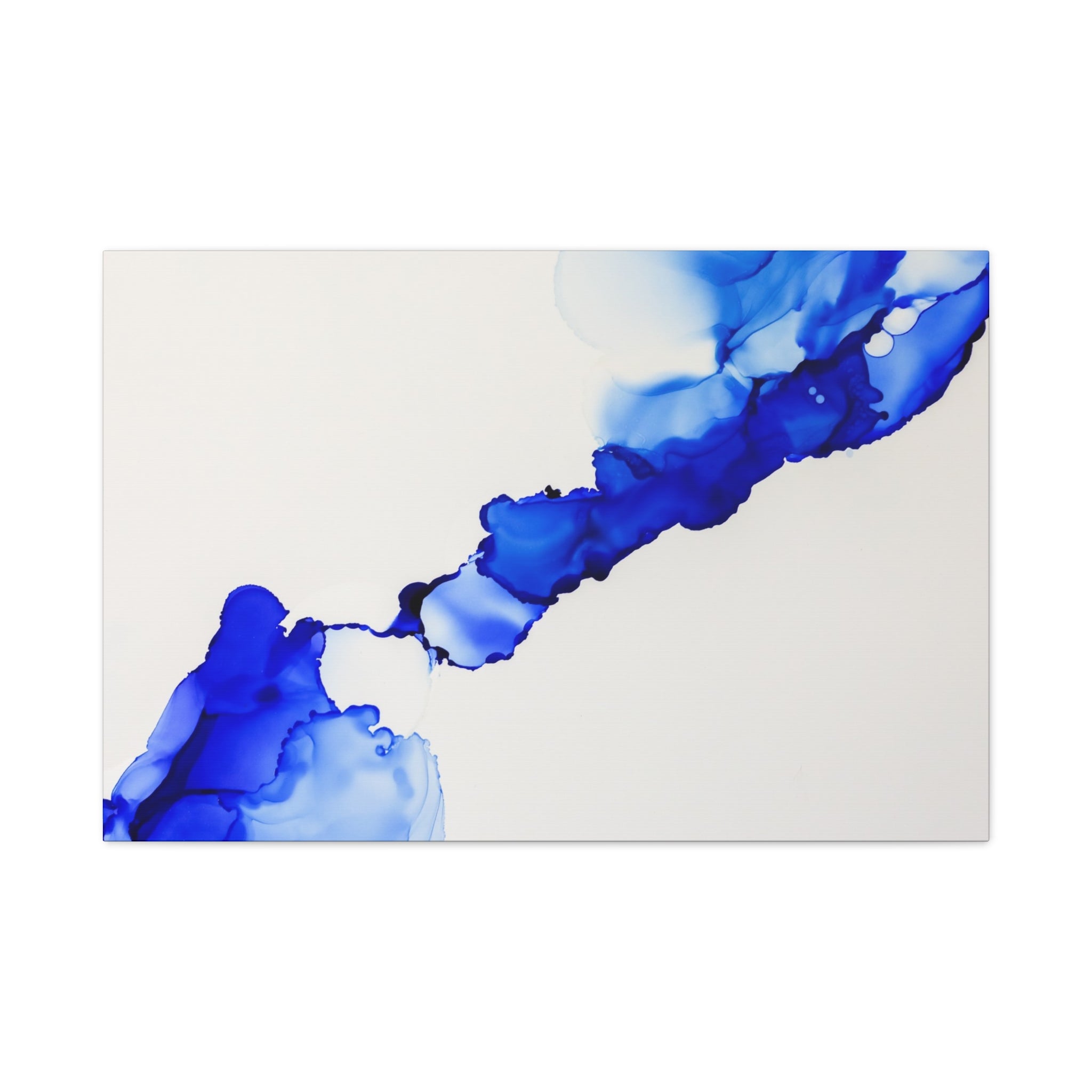 Blue Ink Abstract Matte Canvas Print — Stretched 1.25\"